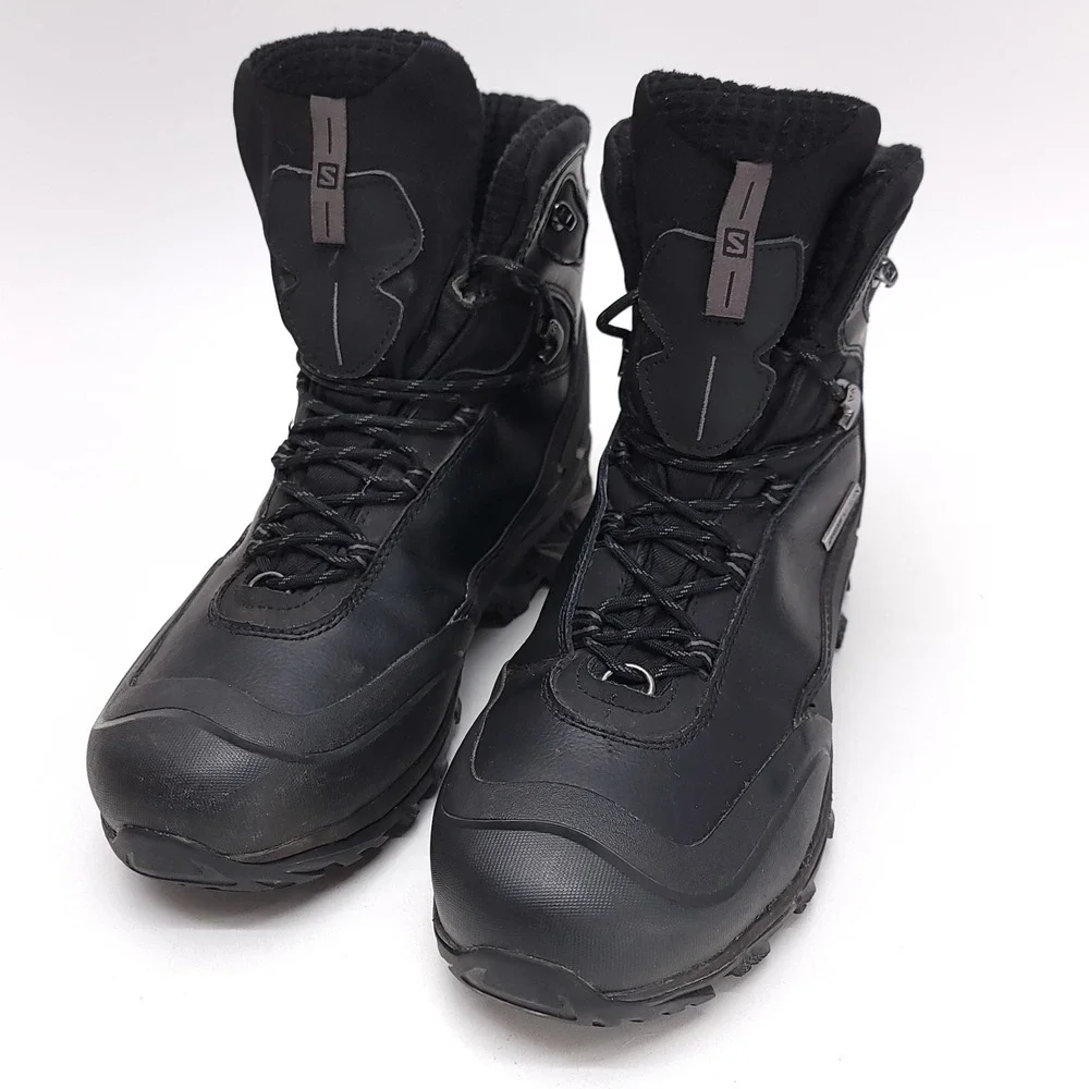 Salomon Anka CS Climatherm Contagrip Black Leather Waterproof Boots‎ Mens 8.5